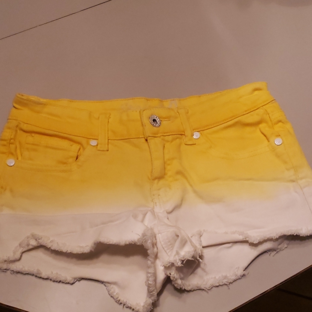 Yellow mini shorts